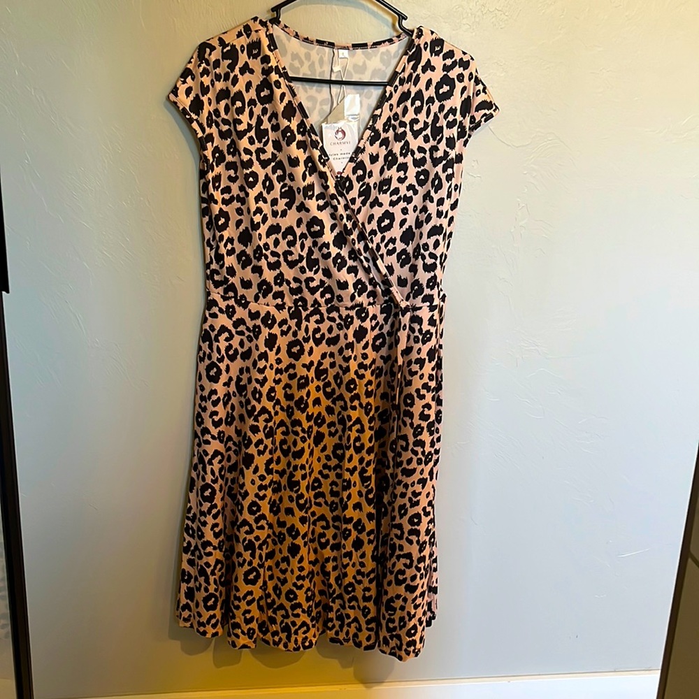 Brand new silk cheetah print wrap skirt